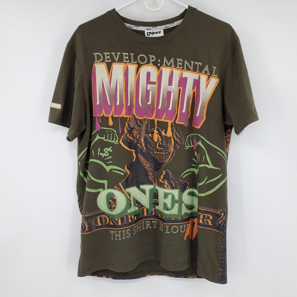 DVNT Developmental Mighty Ones George Washington Graphic Tee Green‎ L Streetwear